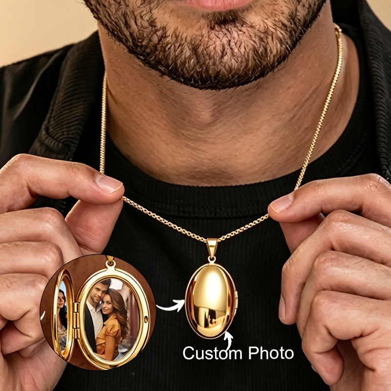 Customizable Stainless Steel Photo Heart Pendant Necklace