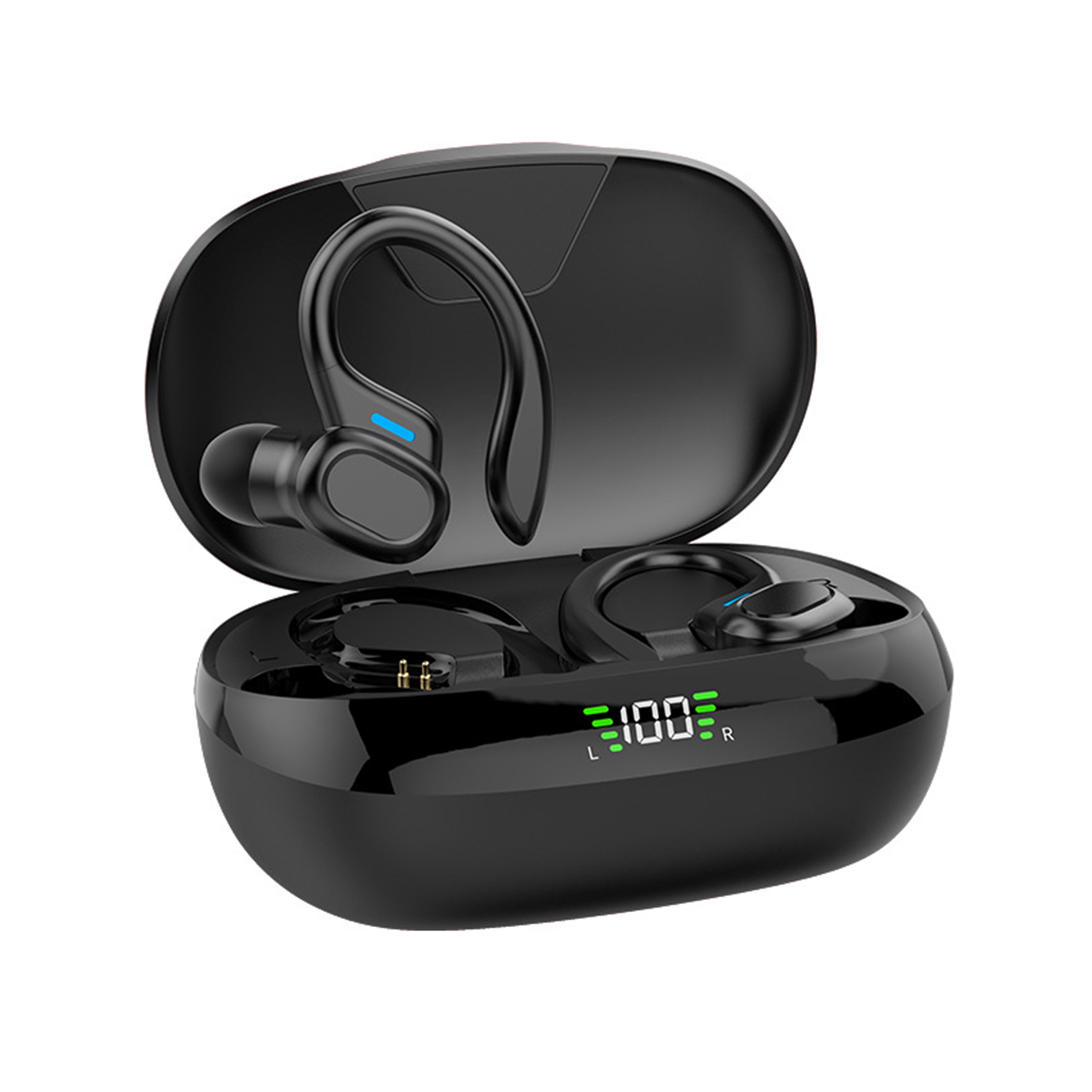 

Wireless Earbud, Sport Wireless 5.3 Headphones With Earhooks Wireless Earphones In-ear With Deep Bass Stereo Wireless Earbud 50h Playtime, Dual Led Display, Noise Cancelling, Running