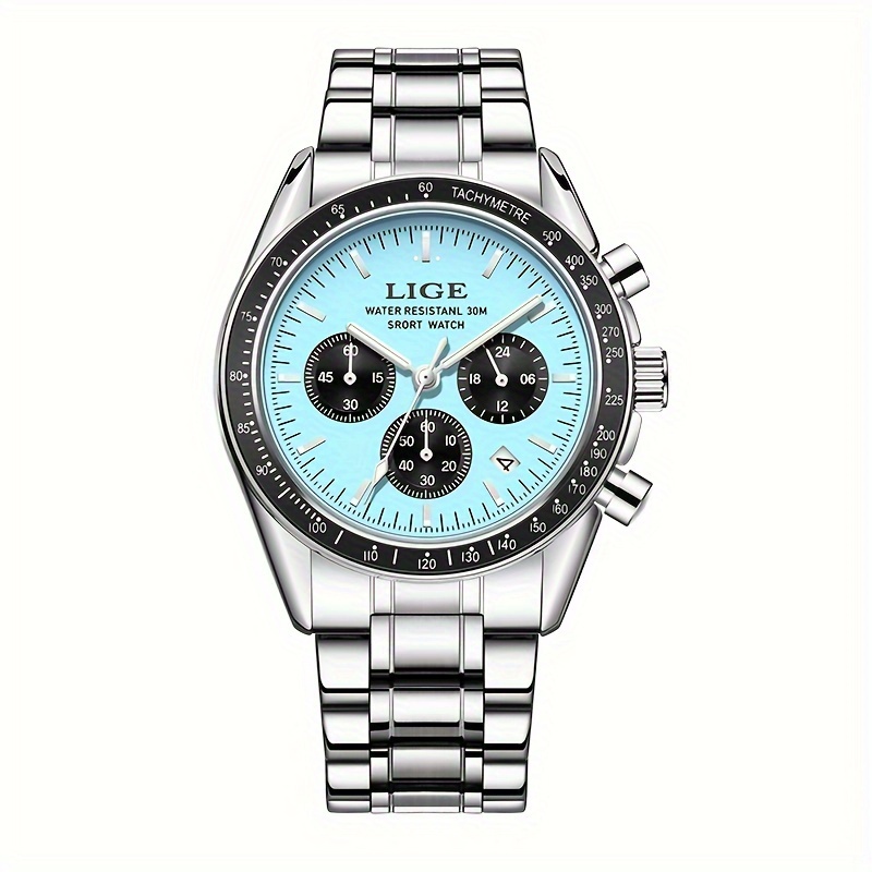Image of Lige Brand Men's Business Watch Authentic Men's 30 Meter Watch Multi Functional Calendar Small 3 Needle Sports Watch