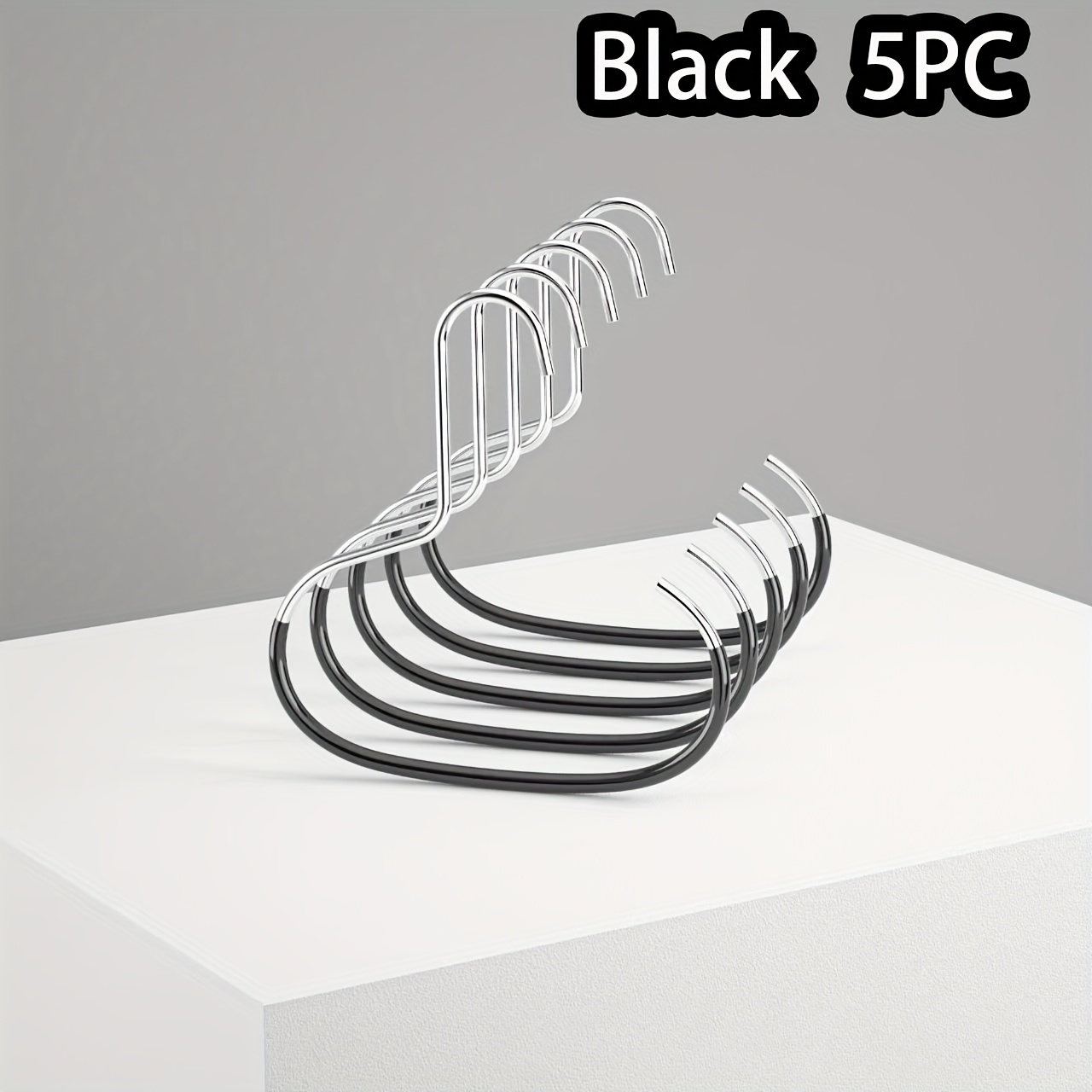 TEMU 5pcs Multifunctional Tie Hat Scarf Clothes Metal Hanger, Thickened And Strong Bearing Capacity, Non-deformation And Non-slip Wardrobe Storage