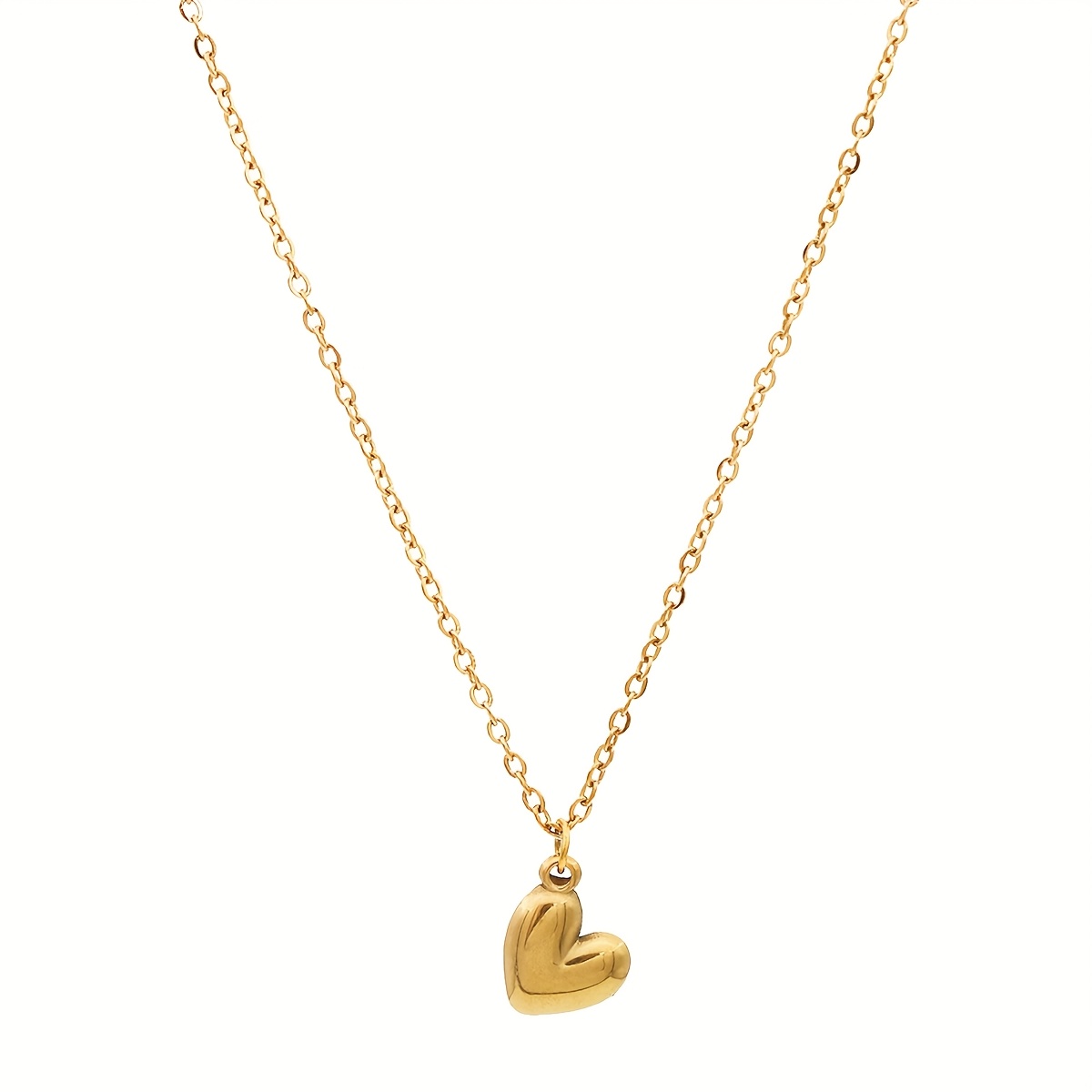 1pc Tiny Delicate And Elegant Heart-shaped Design Pendant For Women 18k Golden Plated Wedding Jewelry Dainty Love Pendant Necklaces For Women Valentine's Day Gift