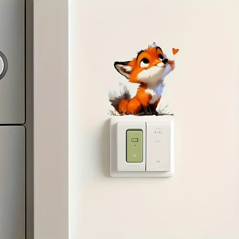 Cute Little Fox Switch Sticker for Home Decor