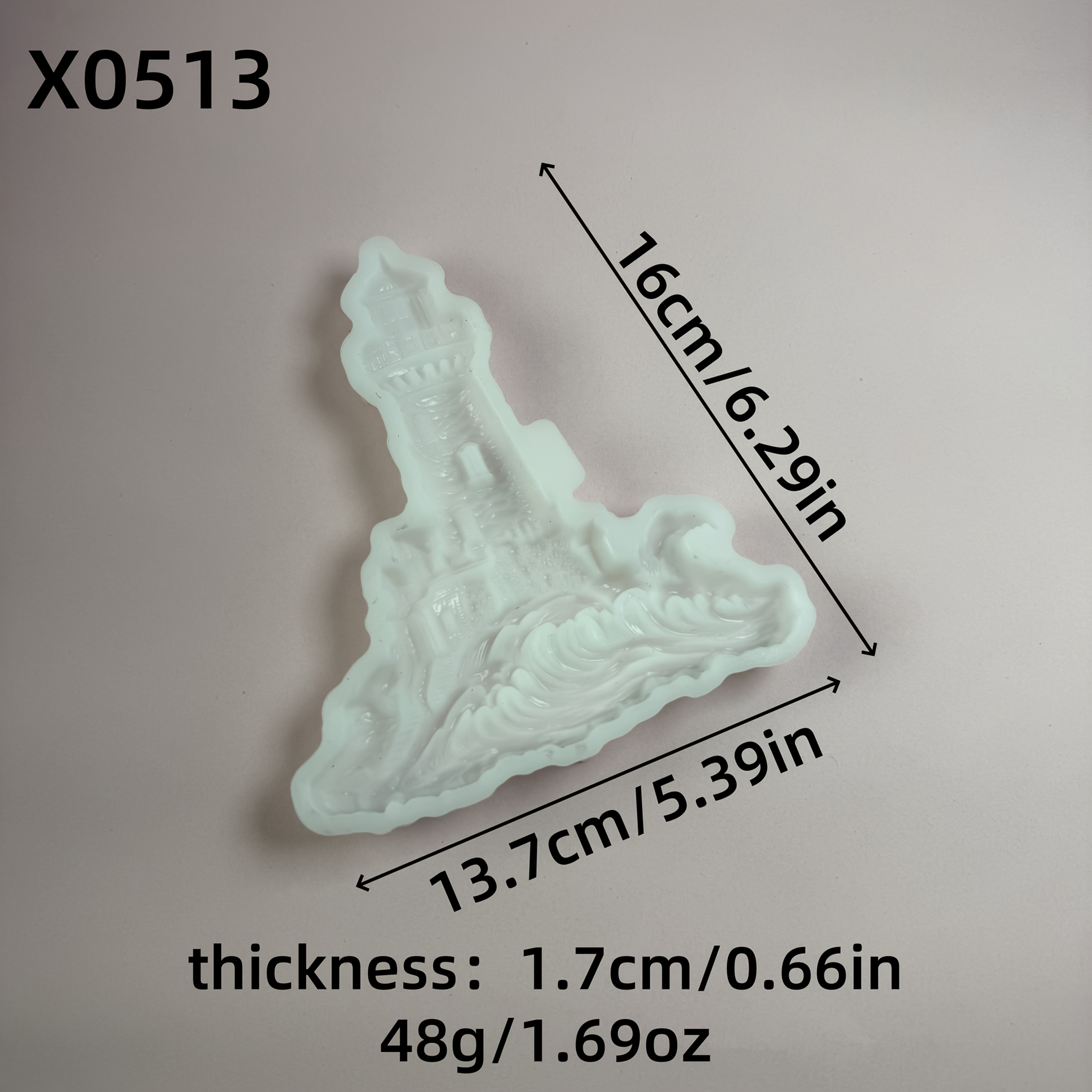 Image of Sunshine Sky Diy Lighthouse Epoxy Resin Mold - Coastal Lighthouse With Waves & Design, Wall Decor Or Tabletop Display, Epoxy Resin Mold|coastal Theme Decor| Epoxy Resin, Lighthouse Decor