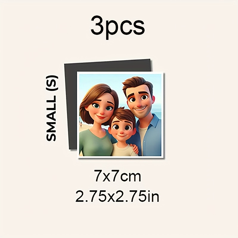 TEMU Custom Cartoon Photo Refrigerator Magnets Are Personalized Home Decor, Family Albums, Wedding Memorabilia, Travel Memories, And Life Memories.