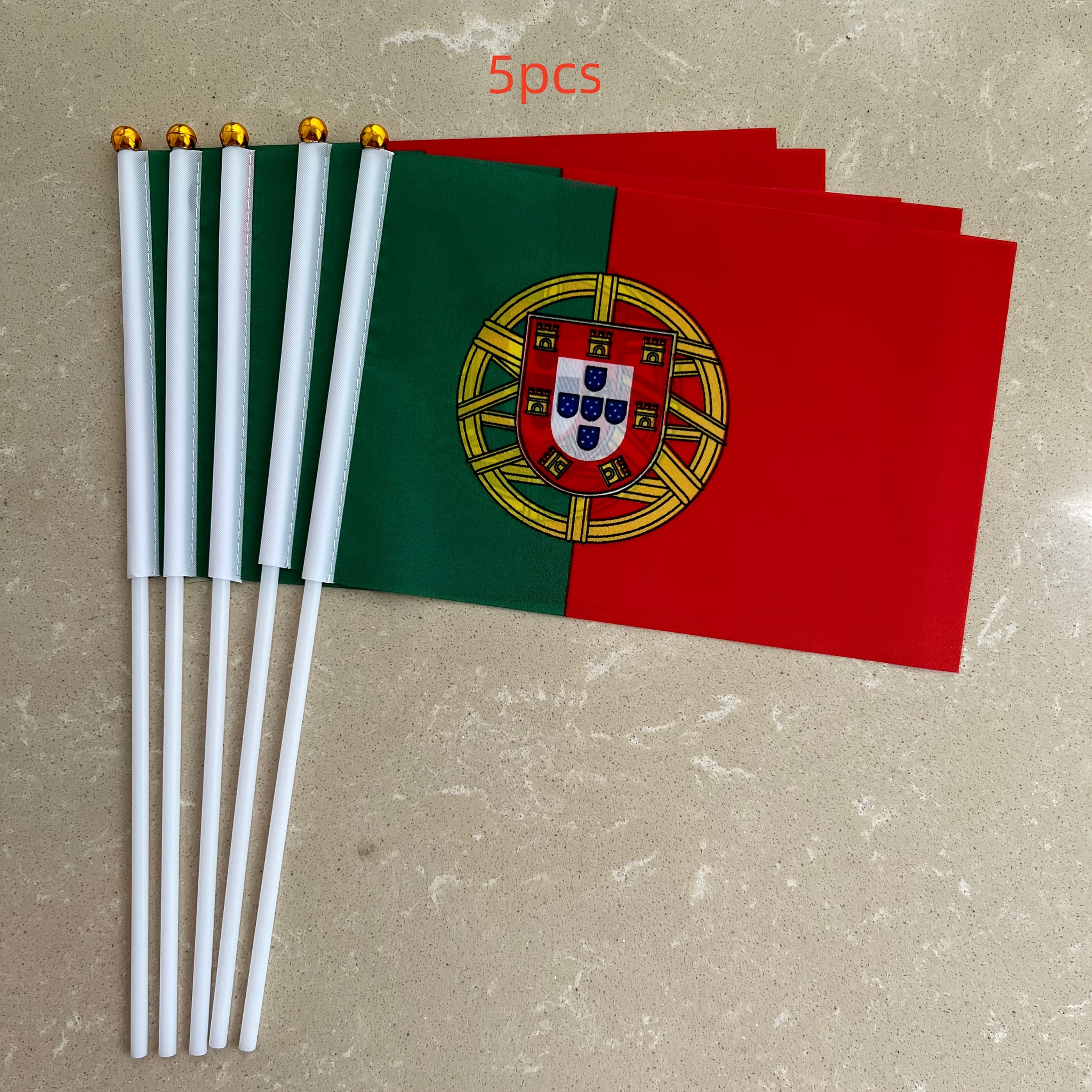 Image of 5pcs/10pcs Portugal Hand Wave Flags, Versatile Use For Events, Parties, Business, Sports, Festivals, Home Decor, Outdoor Decor, Yard Decor, Garden Decor, Holiday Decor