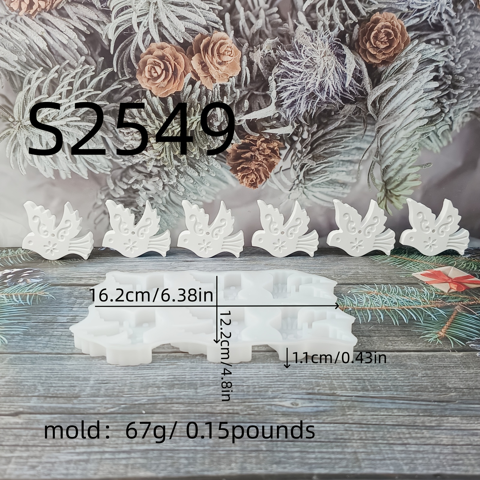 Silicone Resin Mold For Patterned Bird Pendants, Earring Molds, Keychain Additions, Epoxy Resin Silicone Molds S2549/67g