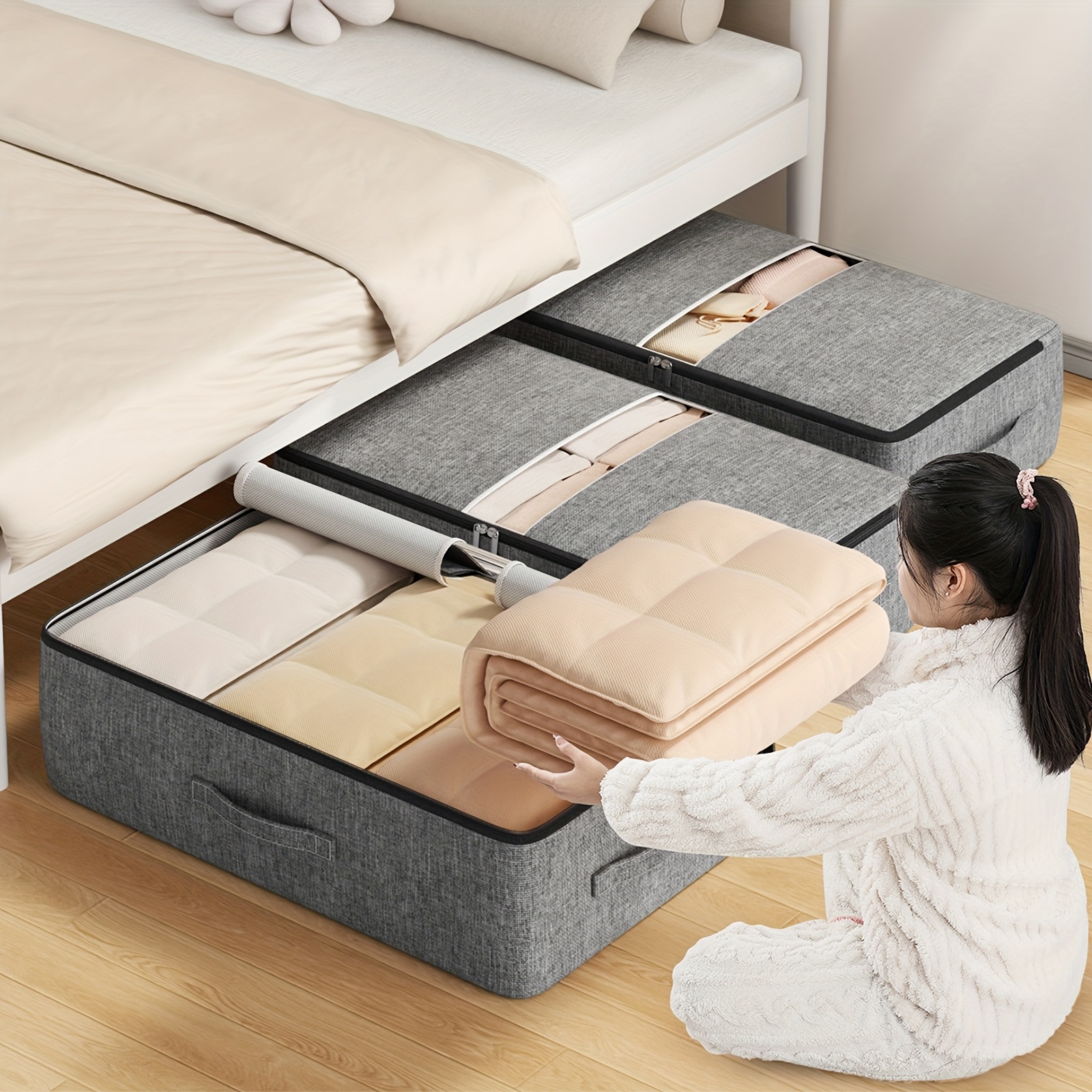 Storage Basket 1pc Large Capacity Bed Storage Bag Portable
