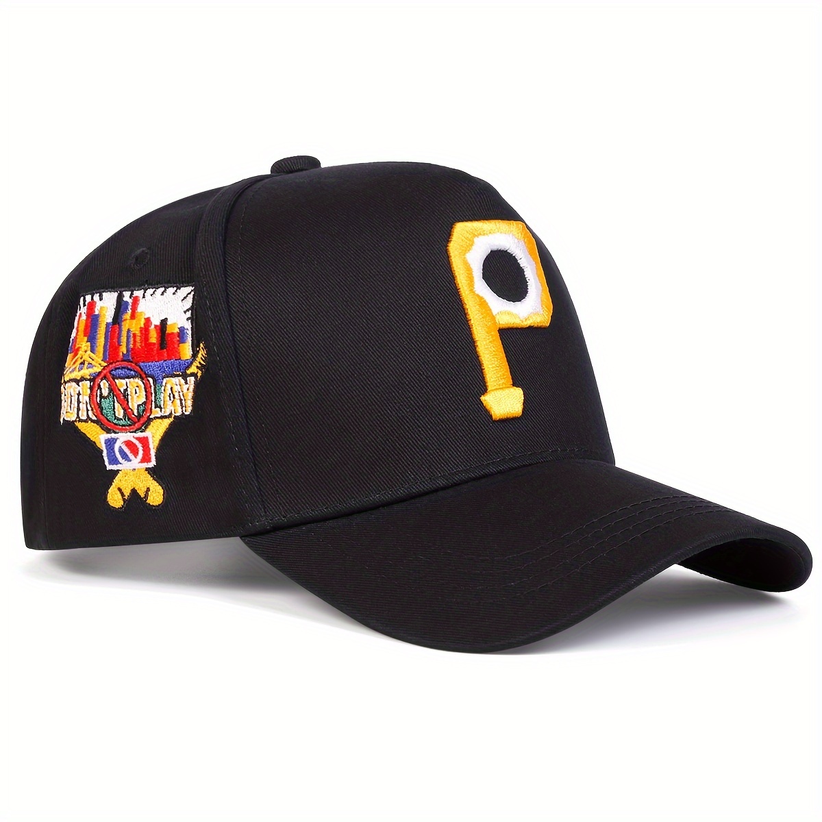 TEMU 's P-letter Five-panel Baseball , Perfect For Summer, Featuring A For Truck Drivers. It's Adjustable, Offers, And Is Ideal For Casual During
