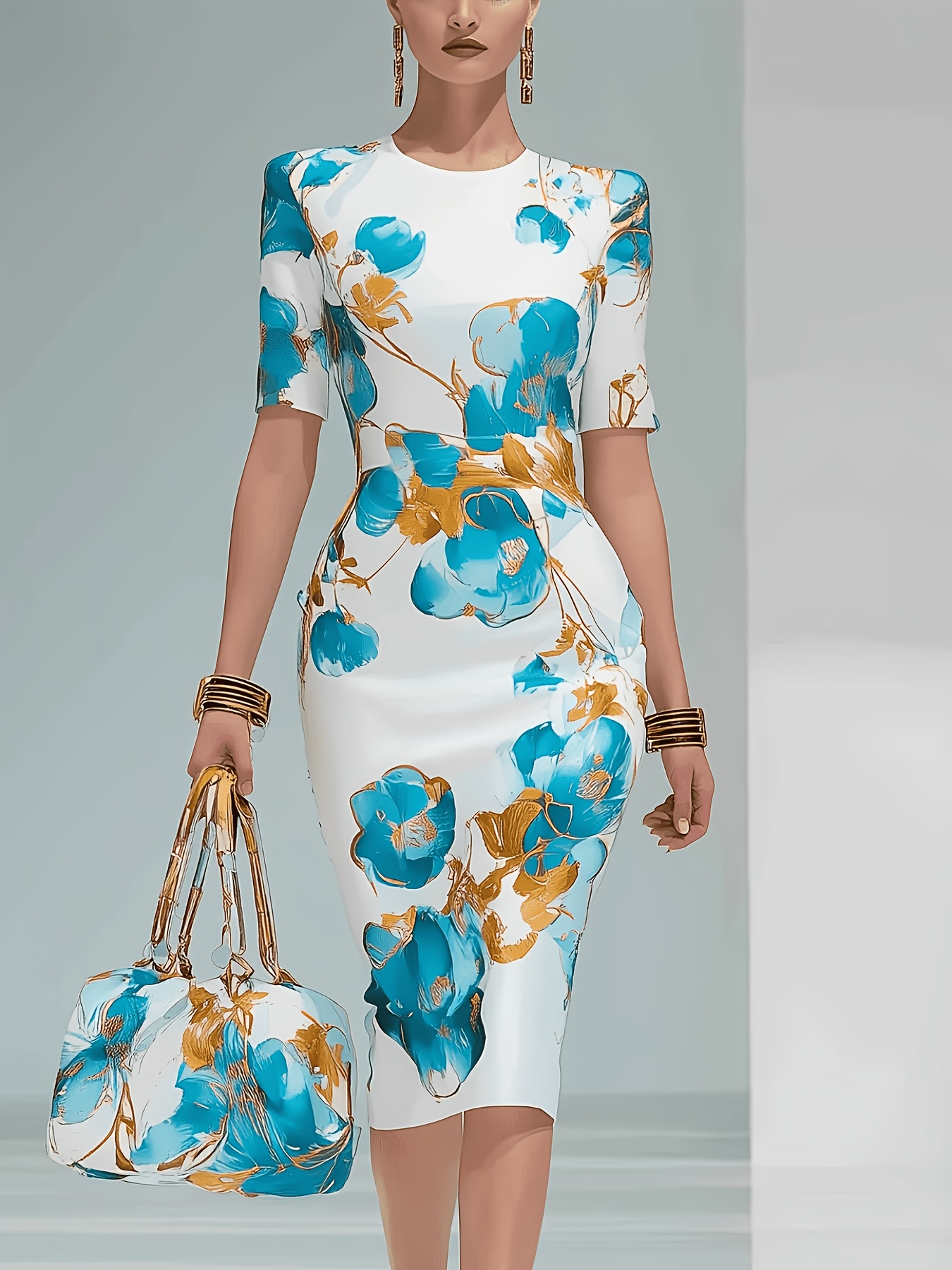 white christmas dresses Lucinda Long Sleeve Sequin Dress Aqua– Selfie Leslie main image 1