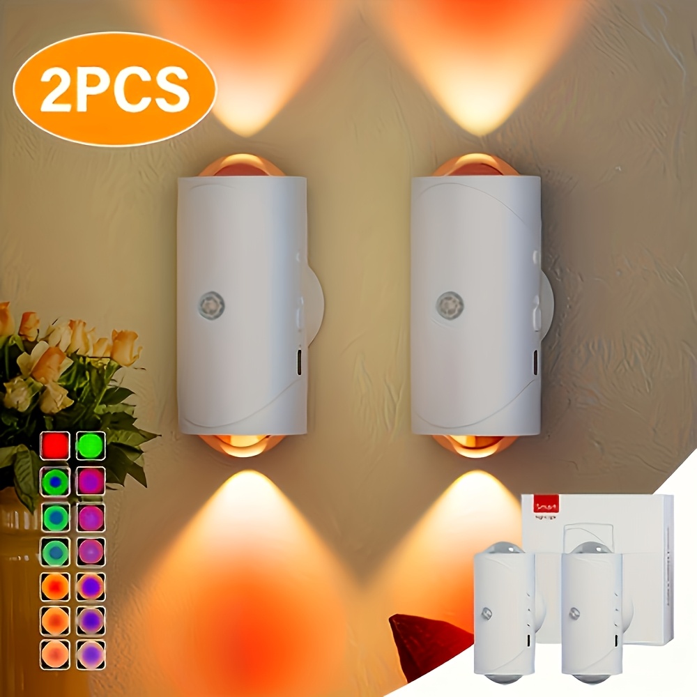 2pcs Rechargeable LED Smart Night Light Strip with Motion Sensor