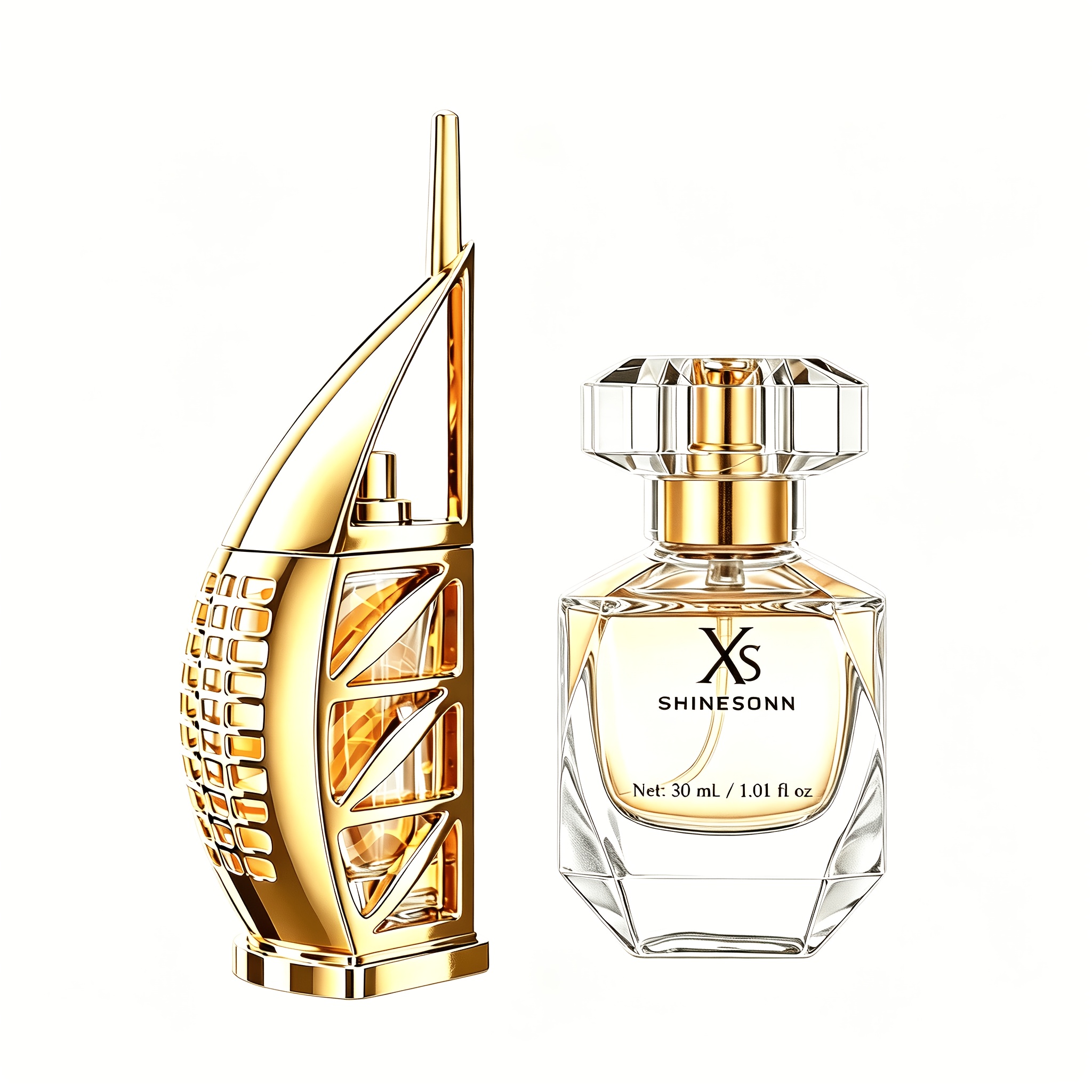 2pcs Perfume Of Middle Eastern , Designed With Hollow Golden Sail-shaped Bottle And Bottle. It Delivers Warm Fruity-floral Fragrance With Long-, Perfect For Gifts On Valentine's Day, Christmas