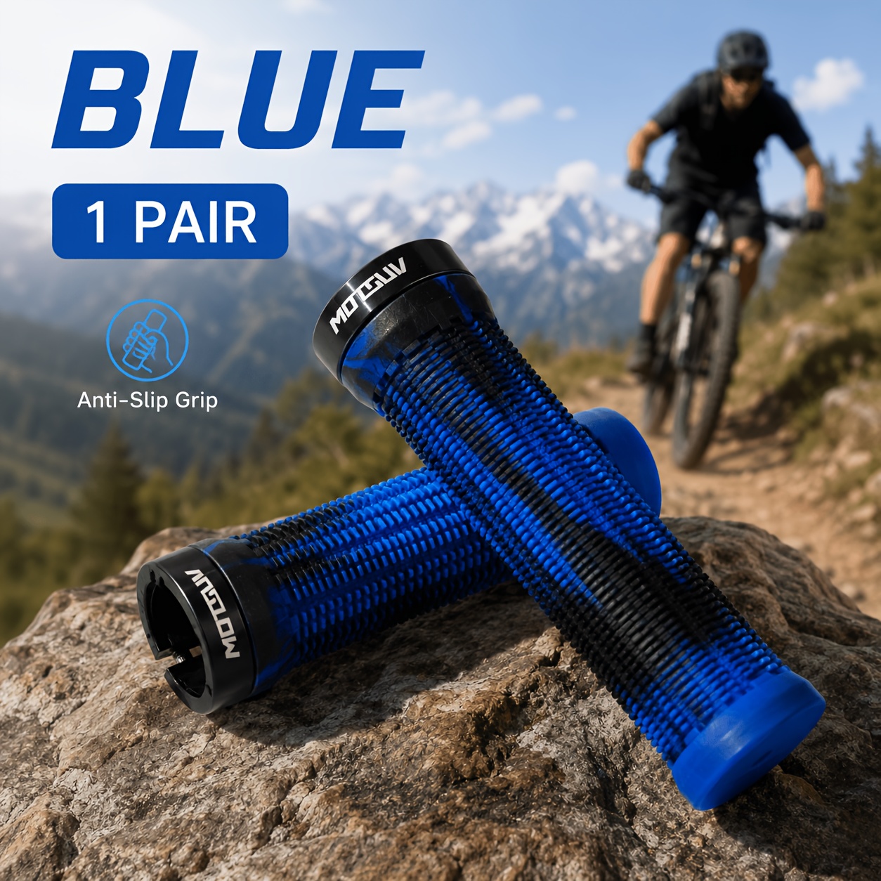 TEMU 1 Par de Puños de Manillar de Bicicleta MTB Antideslizantes con Absorción de Impactos, Protector de Manillar de Bicicleta