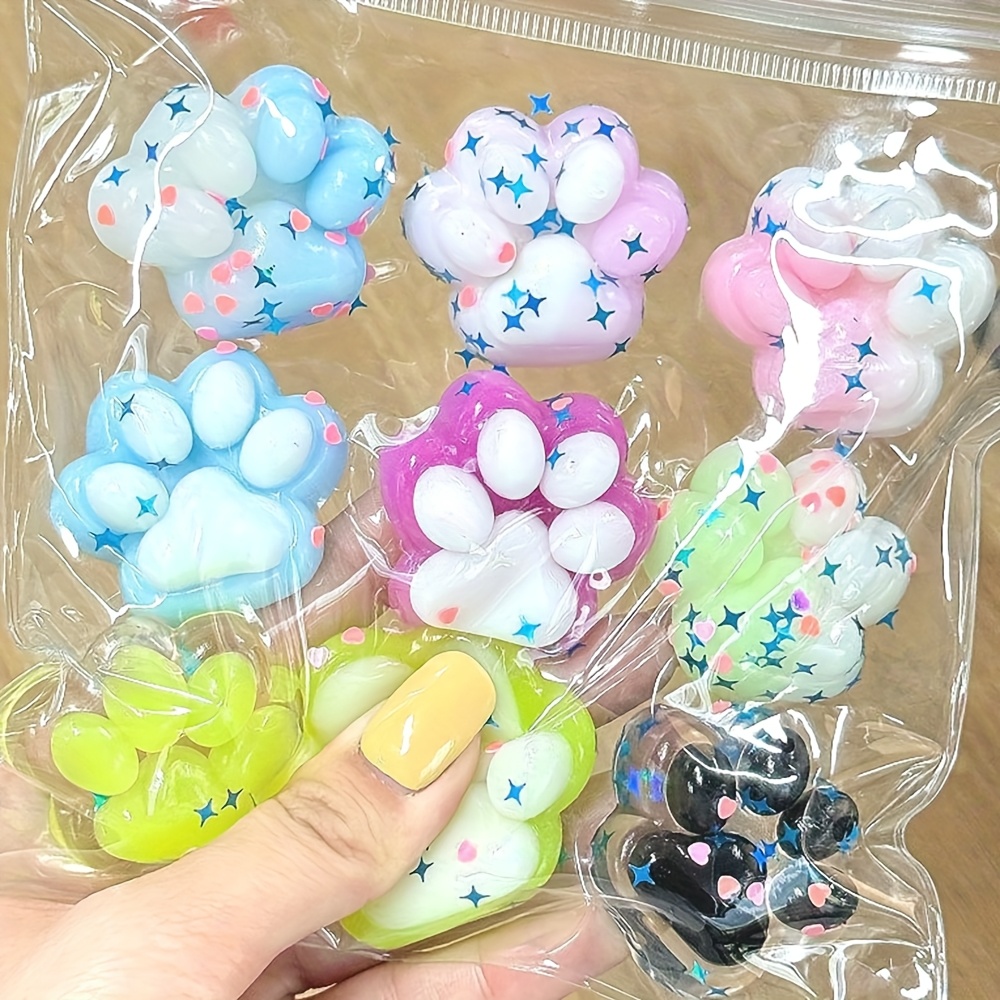 9pcs taba squishies cat paws toys set   paw kit taba cat paw quiet fidget toys cat paw squeeze toy fidget relaxing sensory toy classroom   favors toys christmas halloween gifts