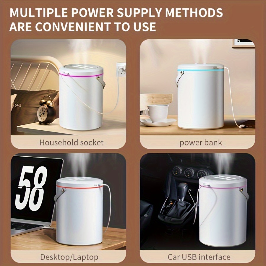 large capacity cool mist humidifier dual spray usb powered