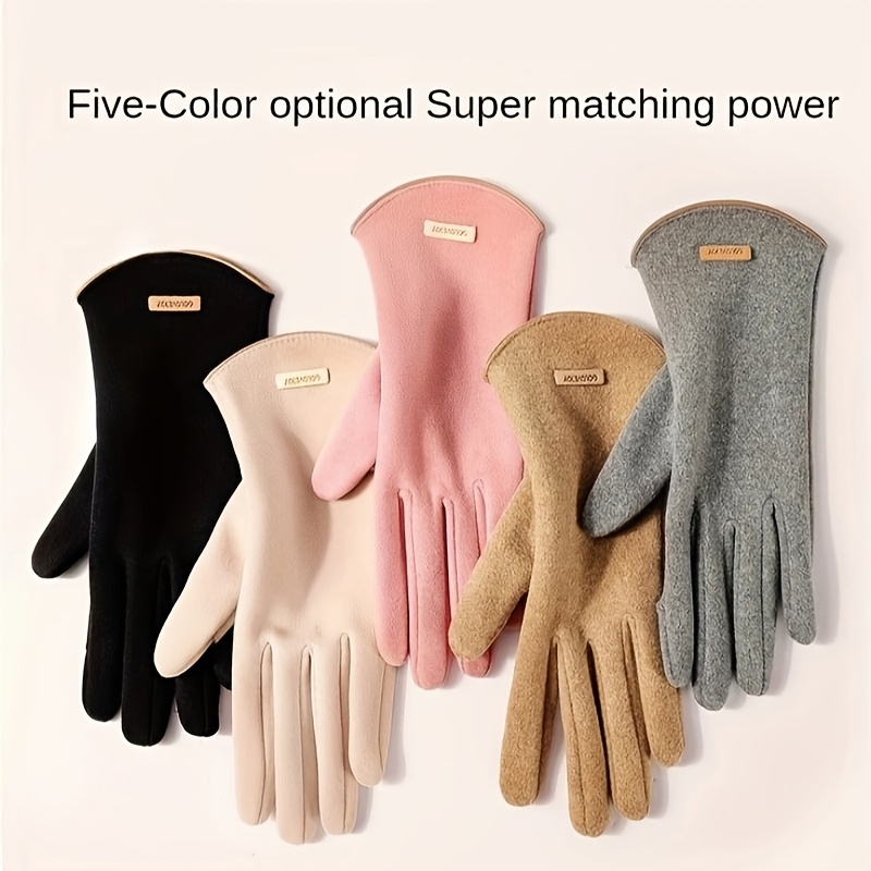 

[new Year's Gift For Women] Women's Winter Leather Gloves Touch Screen Sports Gloves Split Finger Gloves Solid Color Zipper Cold-proof Gloves Suitable For Cycling And Traveling