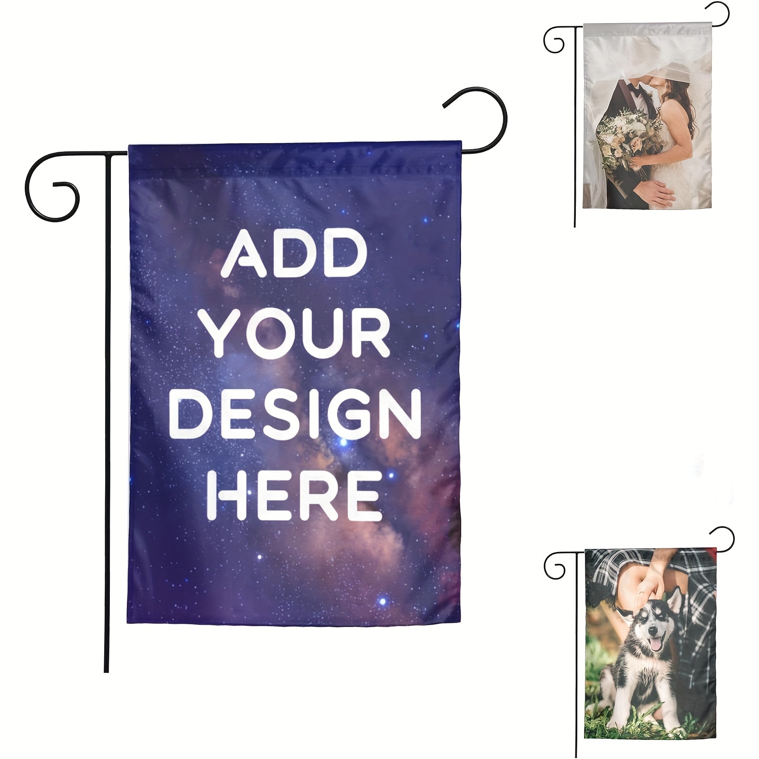 

1pc No Flagpole Custom Photo Garden Flag, Customized Picture Logo Yard Flag Decor, Personalized Double Sided Home Wall Banner Decoration