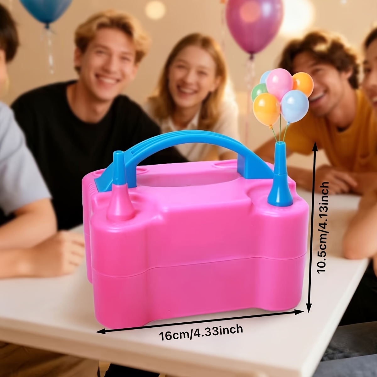 electric balloon pump 110v plug no batteries emergency power 600w high   blower with dual nozzle system fast inflation for party balloons rose   inflator