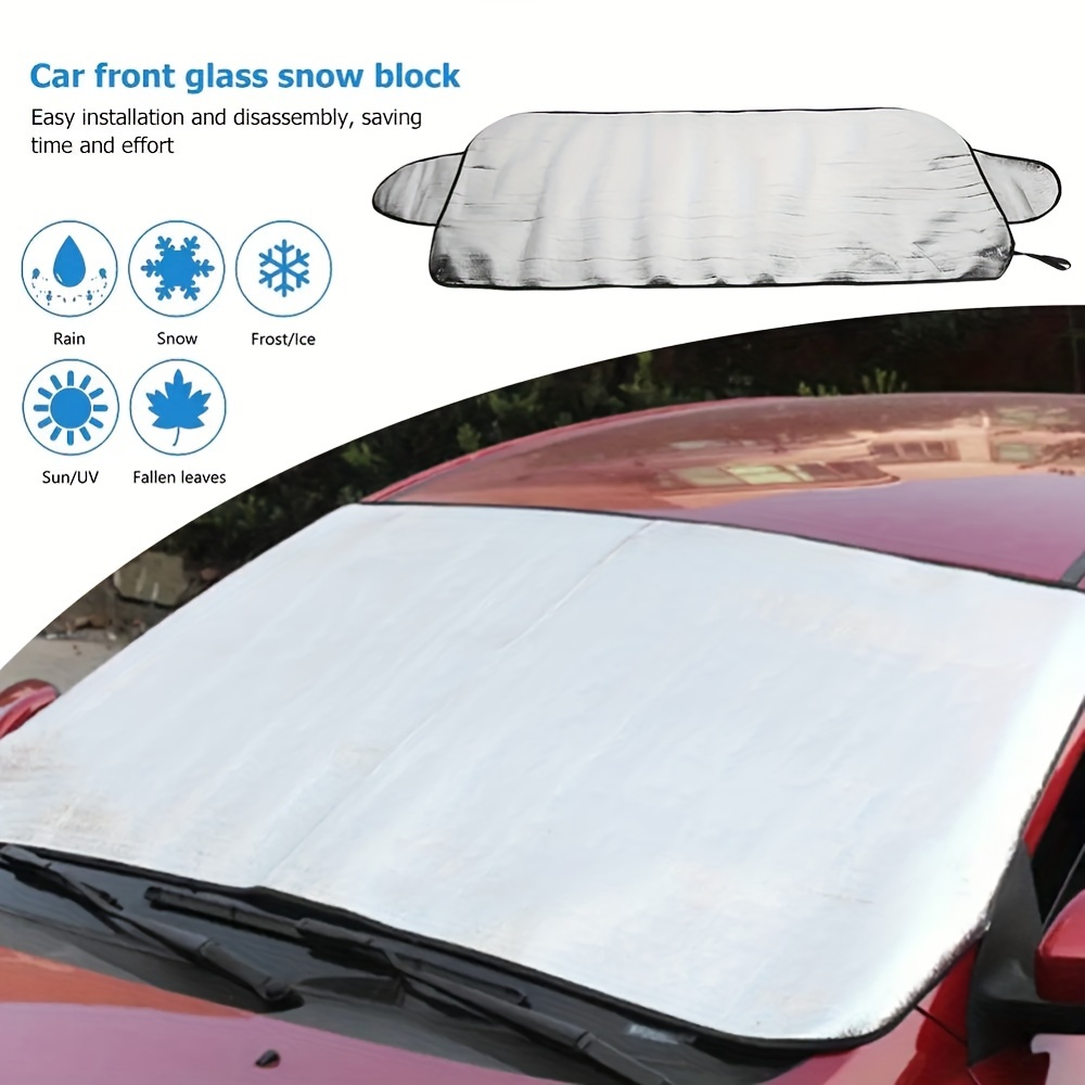 

Universal Car Windshield Snow Cover For All Seasons, Providing Sun Protection, Heat Insulation, Snow Blocking, Frost Protection, And Rain Protection. Brand New Upgraded Car Cover 150x70cm.