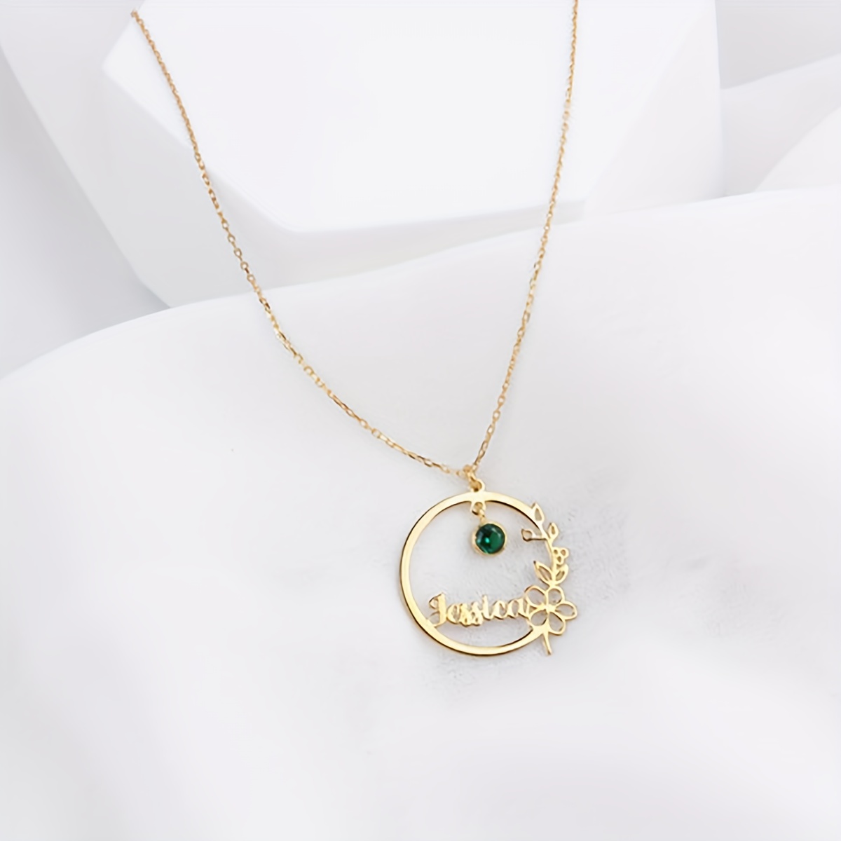 Personalized Birth Flower & Gemstone Necklace for Women