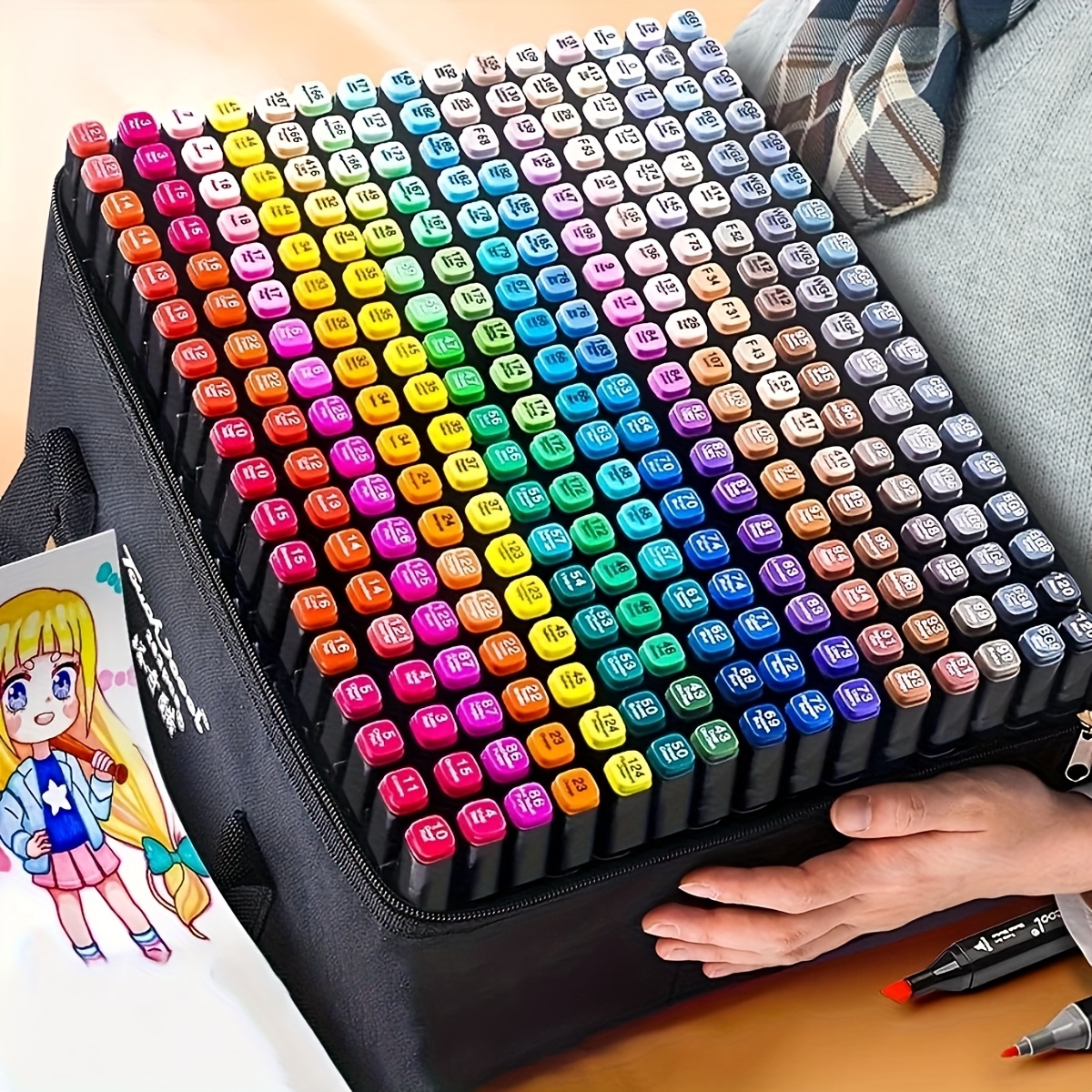 Double-Head Art Marker Set | Professional Permanent Sketch Pens with Dual Tips! Quick-Dry Ink, Ideal for Coloring, Graffiti & Design | Local Warehouse, Fast Delivery | Perfect Holiday Party Gifts