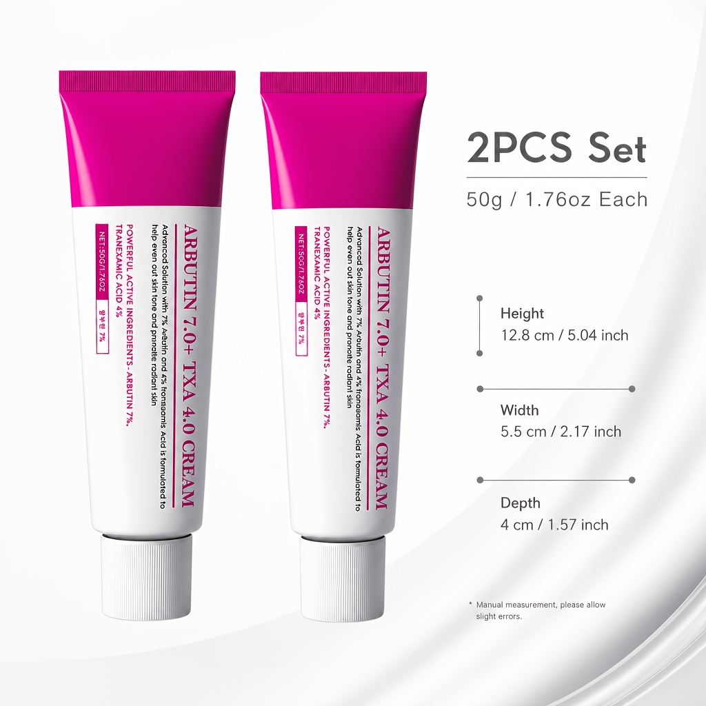 TEMU 2pcs Arbutin 7.0 + Txa 4.0 Cream, Skin Moisturizing & Brightening Cream, Out Light Beige, Skin Hydrated, Smooth And Refreshing Daily Face Care
