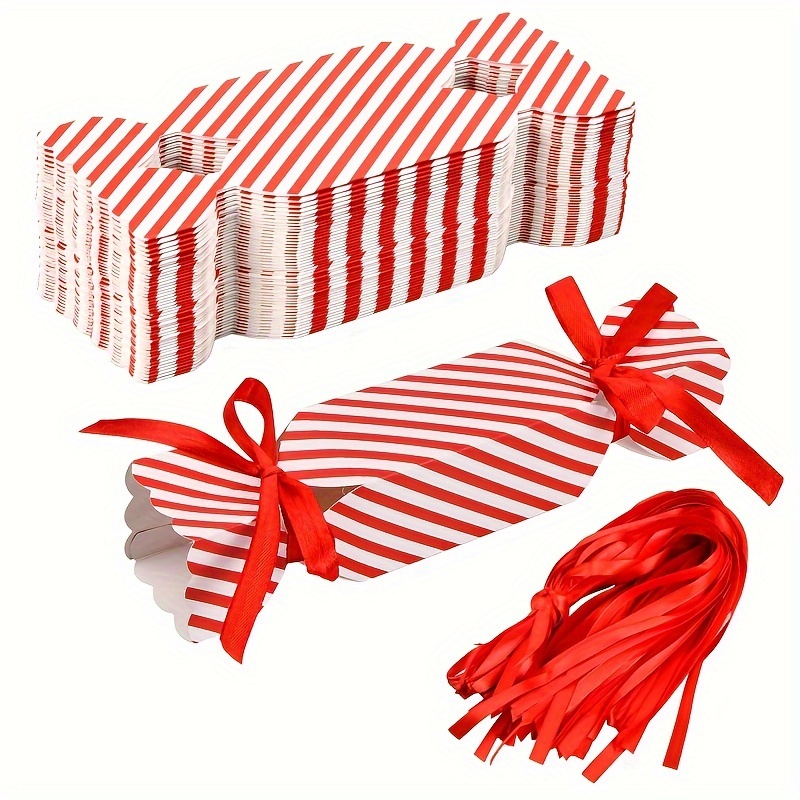 

Lot de 20, Boîte de bonbons pour Noël avec rubans à faire soi-même, pour décorer les bonbons, chocolats, biscuits, cadeaux de fête, mariage, emballages en papier de Noël