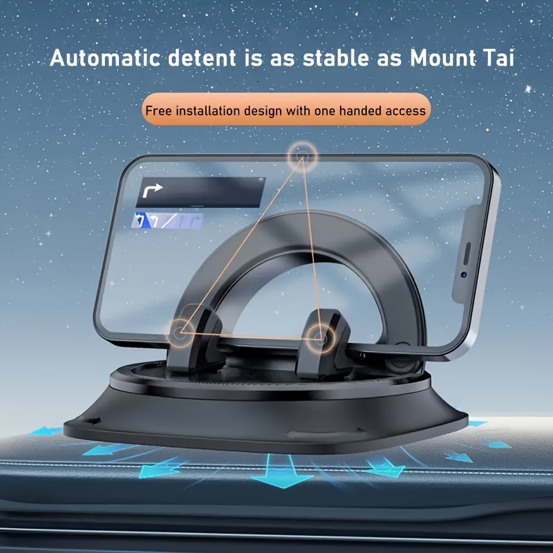 

360° Rotatable Car Dashboard Phone Holder - , Abs & Auto Locking For Navigation