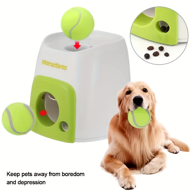 

Pet Food Reward Machine Dispenser Interactive Dog Tennis Toy - For Cats And Dogs With Game Consoles, Durable Plastic Interactive Dog Toys, Only Used To Reward Balls Not Far Without Charging