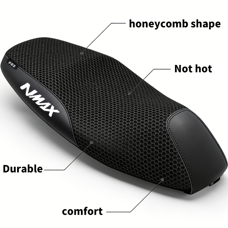 TEMU Funda de asiento para motocicleta YAMAHA NMAX155, cojín protector de malla 3D, a prueba de sol, transpirable, impermeable, con aislamiento