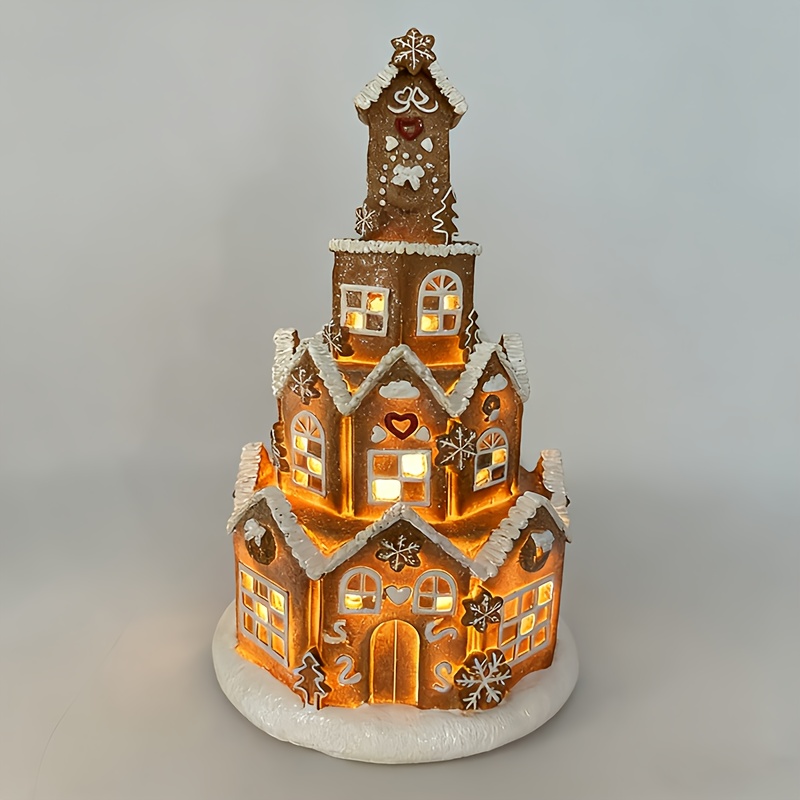 TEMU Gingerbread House Ornament, Resin Ornament, Christmas Decoration, Christmas Gift, Gingerbread House, Christmas House, Party Supplies Gingerbread