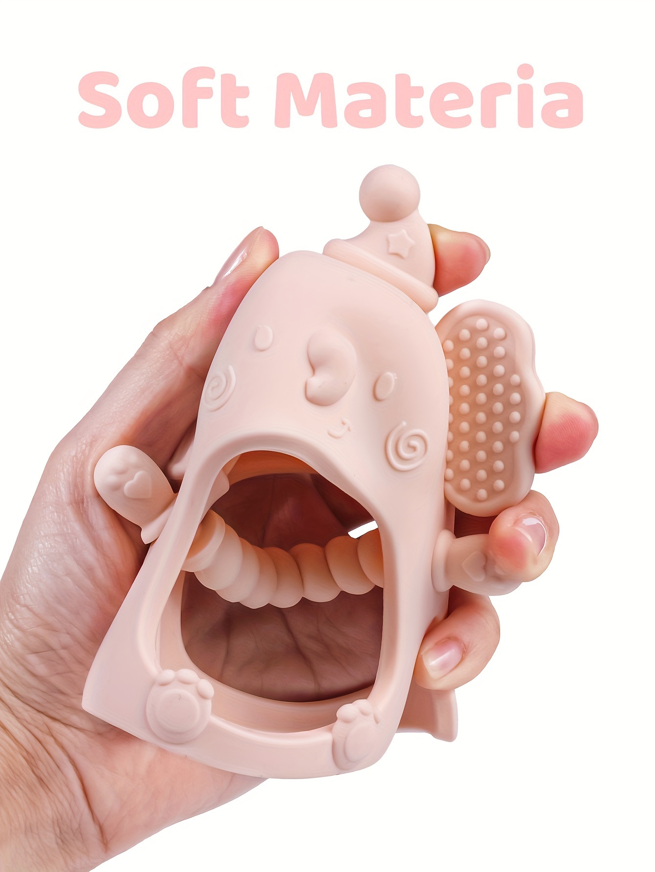 soft silicone   teething mitten anti drop bpa free chew toy for   6  hand soothing item gift for thanksgiving christmas tyry hu sucking needs easy to hold details 3