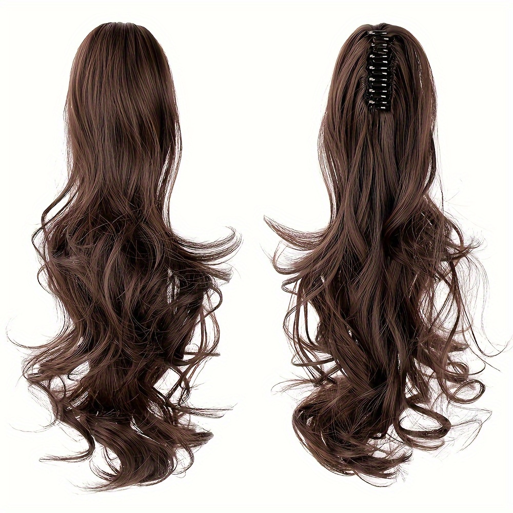 TEMU 1pc Curly Ponytail Extension With Large Claw Clip, Women's Long Tail Hairpiece For And
