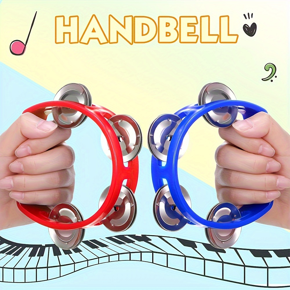 1pc Adult Tambourine with 4 Bells - Heavy-Duty ABS Construction, Portable Handheld Percussion Instrument for Live Performances, Concerts, Parties - Compatible with Drum Sets & Keyboards - Available in Red, Green, Blue, Yellow, Black - Ideal for Beginners & Professionals, Party Music, Vibrant Colors, Durable Construction, Musical Accessory, Professional Musicians