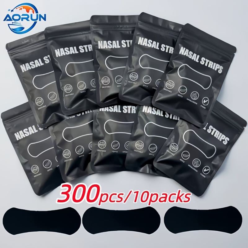 Image of 300pcs/10 Packs - Sports Breathable Nose Strips - Suitable For Running, Exercise, And Outdoor Daily Activities, And Remove, 10 Packs/individual Packaging