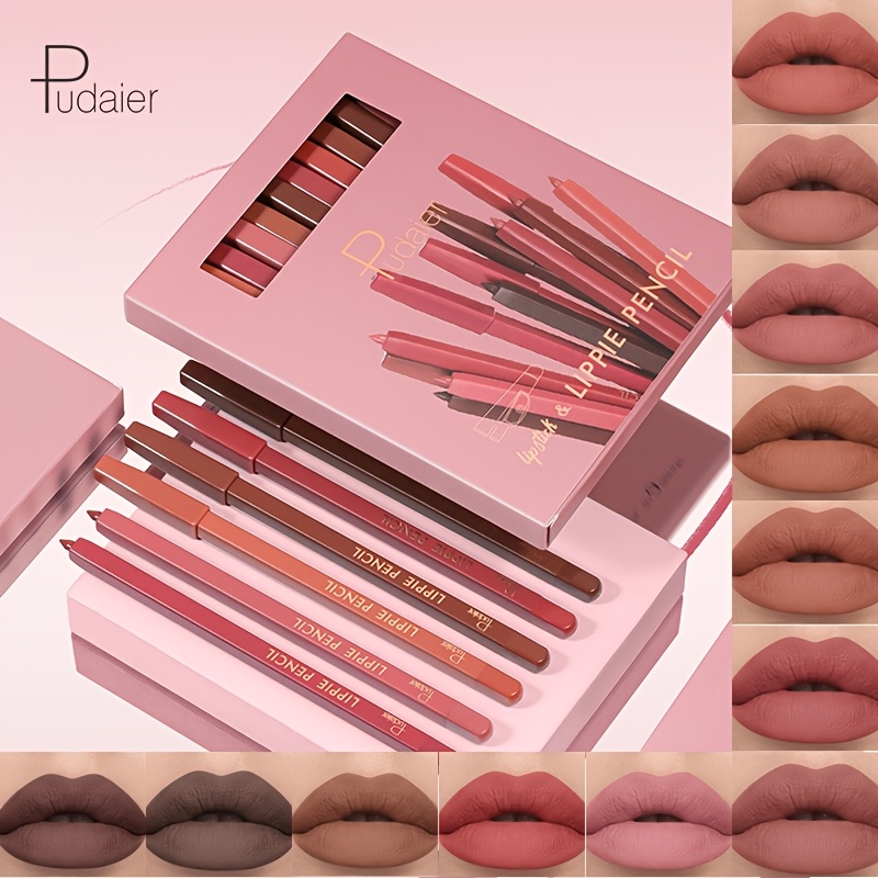 [Long-Lasting Lip Liner Pen] 12 Colors Long-Lasting Lip Liner Pen Set - Waterproof, Sweatproof, Easy Coloring Non Fade Color Rendering Lip Gloss Set