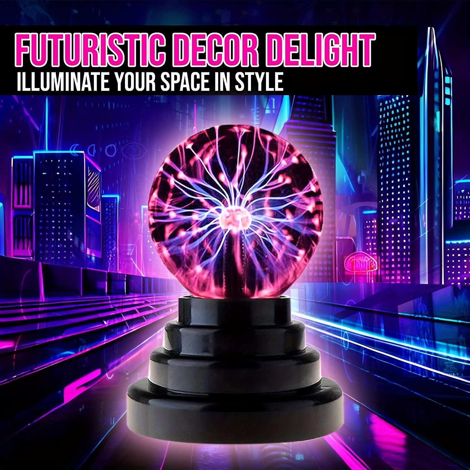 

1pc Plasma Lamp, To Show A Fascinating Light Effect, With Unique Design, Adjustable Brightness, Suitable For Home Decoration, Party Atmosphere And Other Occasions To Make Life More Colorful.