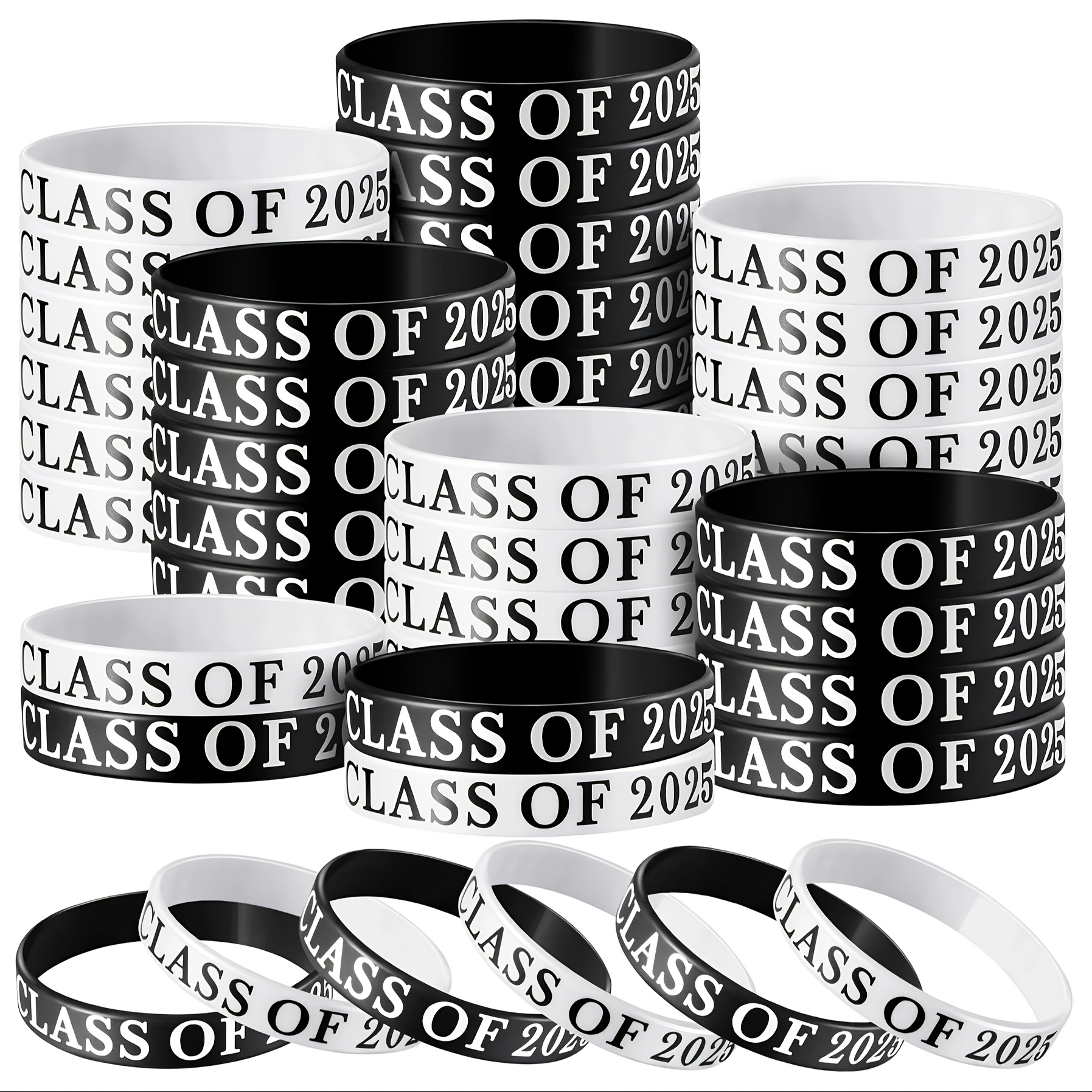 

12pcs 2025 Graduation Silicone Wristbands - Bracelets For Students And Teachers, Party Favors For Graduation , Graduation Souvenir Supply