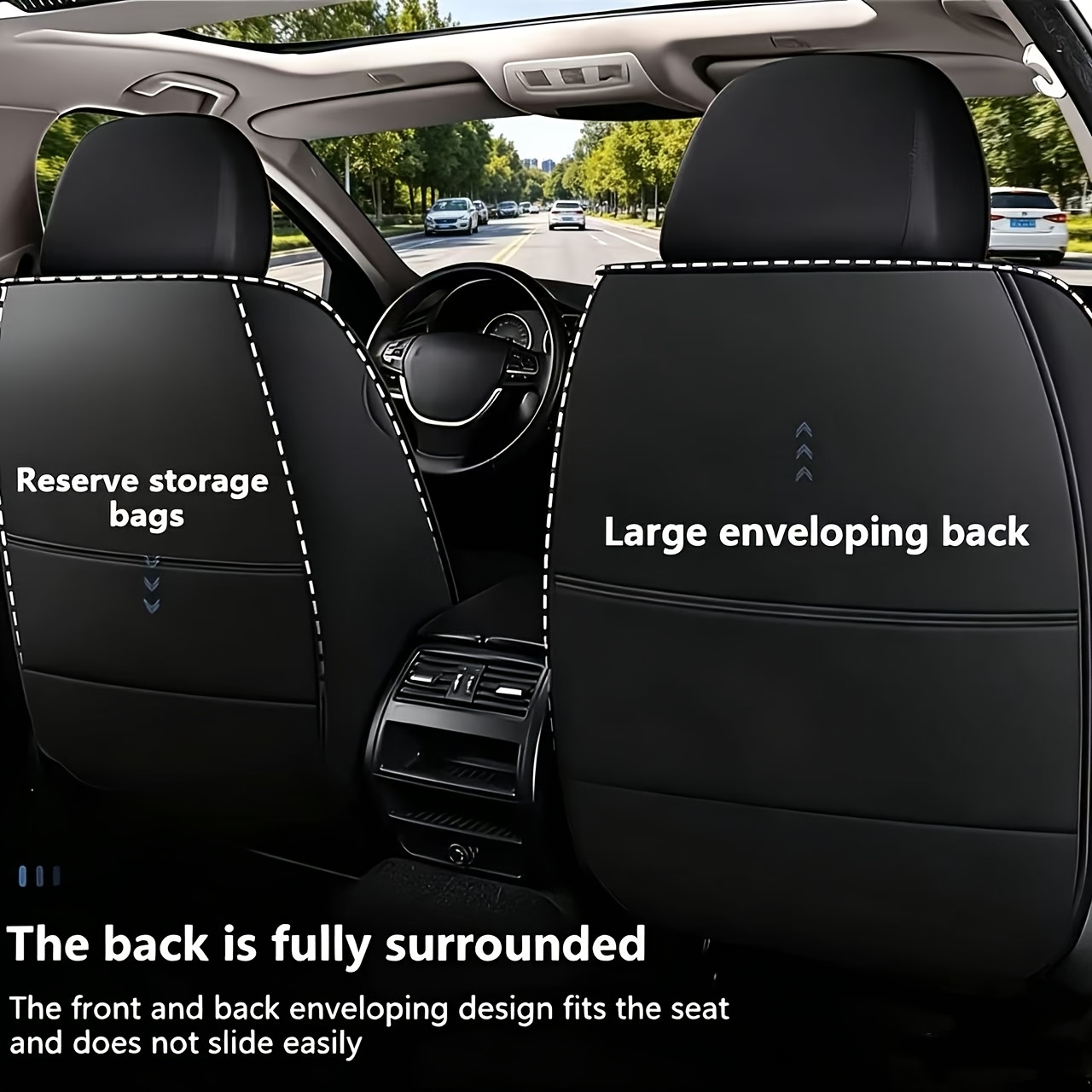 TEMU 2pcs Pu Leather Car Seat Covers, Universal Type, Suitable For Most Cars, Cars, Suv, Trucks, Pickup Ttrucks, Compatible With Synthetic Pu Leather