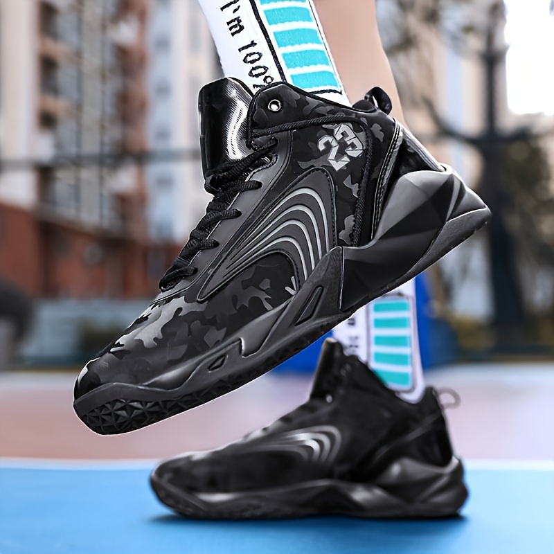 mens solid trendy basketball shoes non slip middle top lace Temu