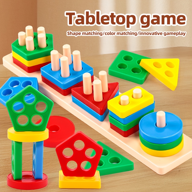 shape matching puzzle for baby shape sorting building blocks color shape recognition learning games fine motor skills development parent child interactive educational gift birthday christmas