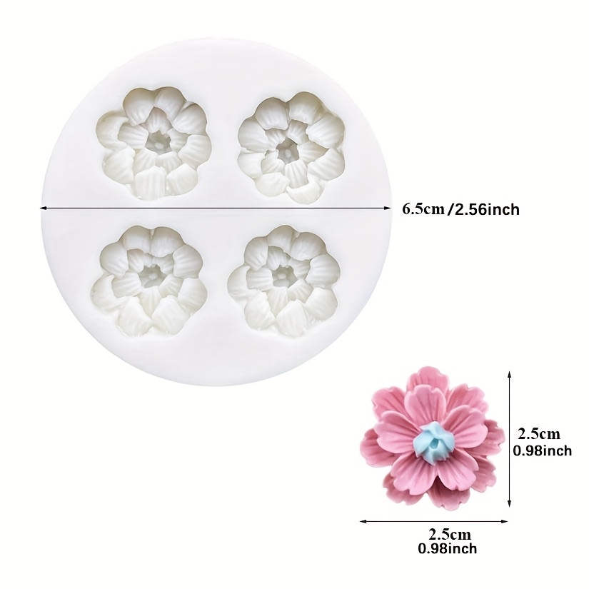1pc Daisy Flower Silicone Mold For , Resin, Cupcake Baking, And Fondant Cake Decoration Tools