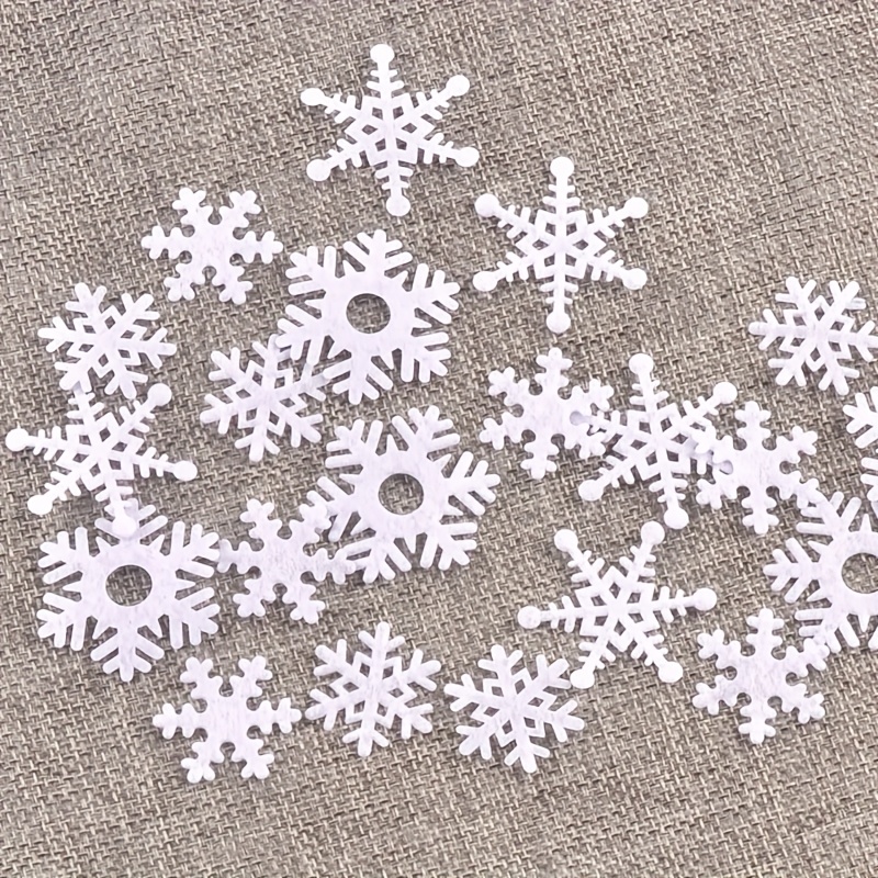 TEMU 100pcs Of 25-35mm White Mixed Snowflake Shapes For Christmas And New Year Costume Additions, Home Decor, And Exquisite Personalized Sewing