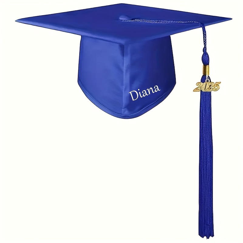 TEMU Personalized 2025 And 2026 Graduation Caps, Customizable With Text Such As Name, Student Id, And Class, Featuring Tassels. Suitable For High