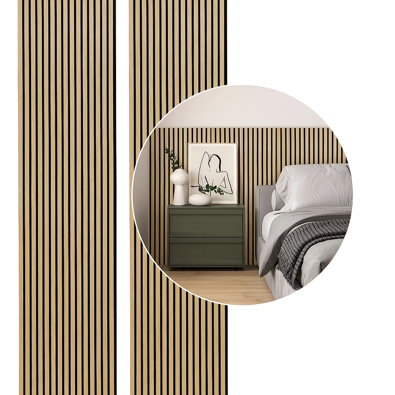 TEMU 4er-Pack Schallplatten-Set, 120 x 60 cm, Akustikplatten aus Holz, Wandpaneele aus Holz, Großflächige Paneele, Multifunktionale Wandpaneele,