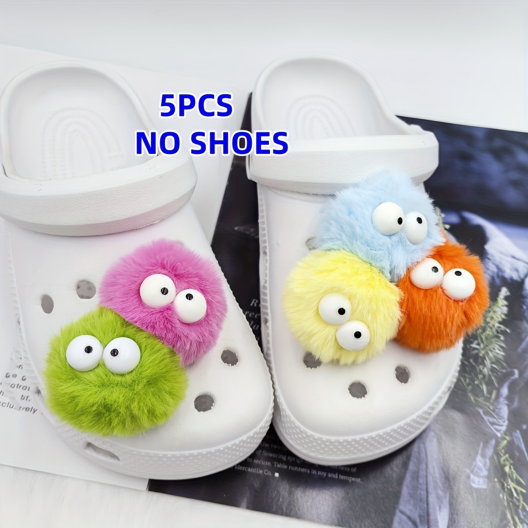 Image of 3pcs/5pcs/9pcs/11pcs-adorable Plush Style Diy Funny Shoe Accessories - Colorful Fashion Accessories For Shoes, Valentine's Day & Party Supplies