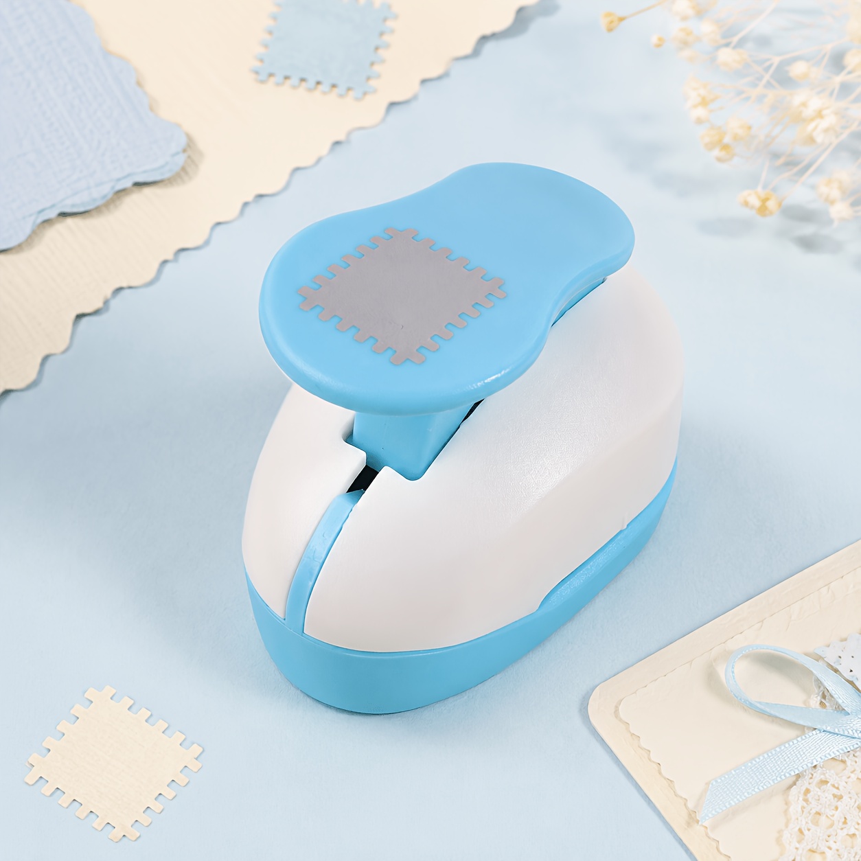 TEMU 1pc Lever-action Manual Punch Tool With Lever Mechanism & Effort-saving Operation - Portable Square Hole Punch Suitable For Card Making,