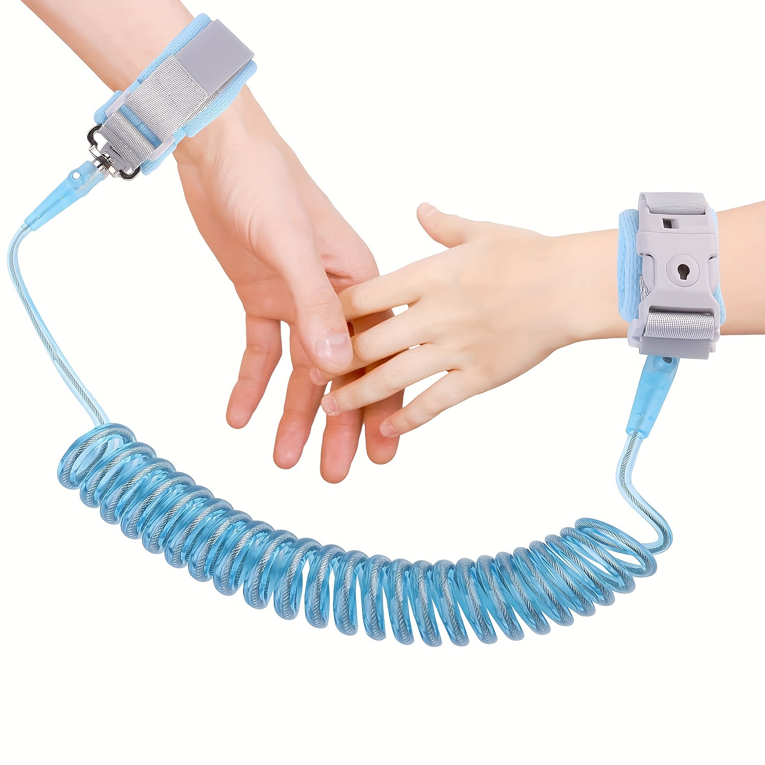 TEMU Reflective Safety Wristband With Induction Lock - Anti-drop, Key Holder For & , Blue Polyester