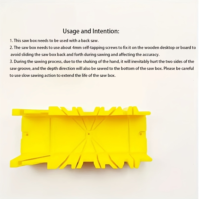 1pc PMMJ Wood Cutting Clamping Miter Saw Box - 22.5/45/90 Degree Angle Precision Guide with Ergonomic Handle & Durable Construction for Professional Woodworking, Carpentry, DIY Projects, Woodworking Tools