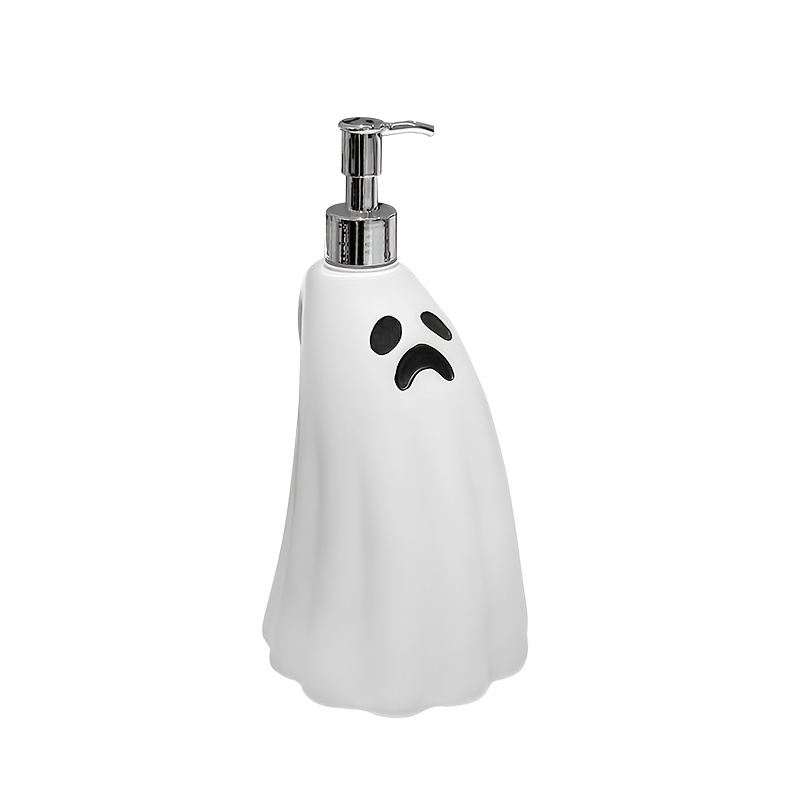 TEMU 1pc Cute -shaped Soap Dispenser Pump Bottle - Spooky Resin -themed Hand Soap Holder, Freestanding Suitable For Home, Bathroom Decor, Room,,