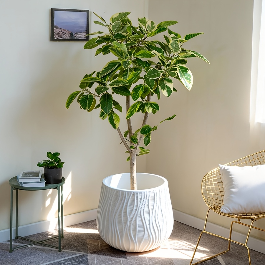 white planter pots indoor Set of 4, Wall Mounted White Plastic Self Watering Planter Pots, Small Hanging Double Layer Wall Planter main image 0